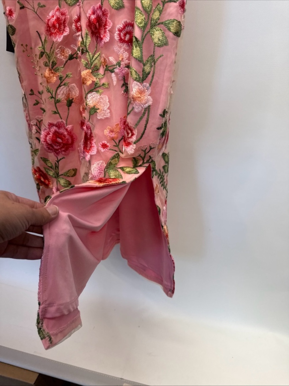 NWT Lulus Sz L Blooming For Love Pink Floral Embroidered Midi Dress Party Prom - Picture 10 of 15